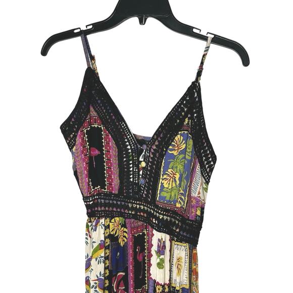 Angie Crochet Patchwork Maxi Dress Size Large Boho - Picture 5 of 12